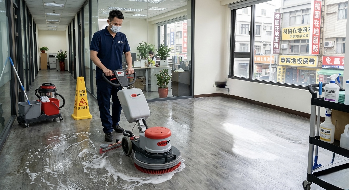 地板清洗示意圖